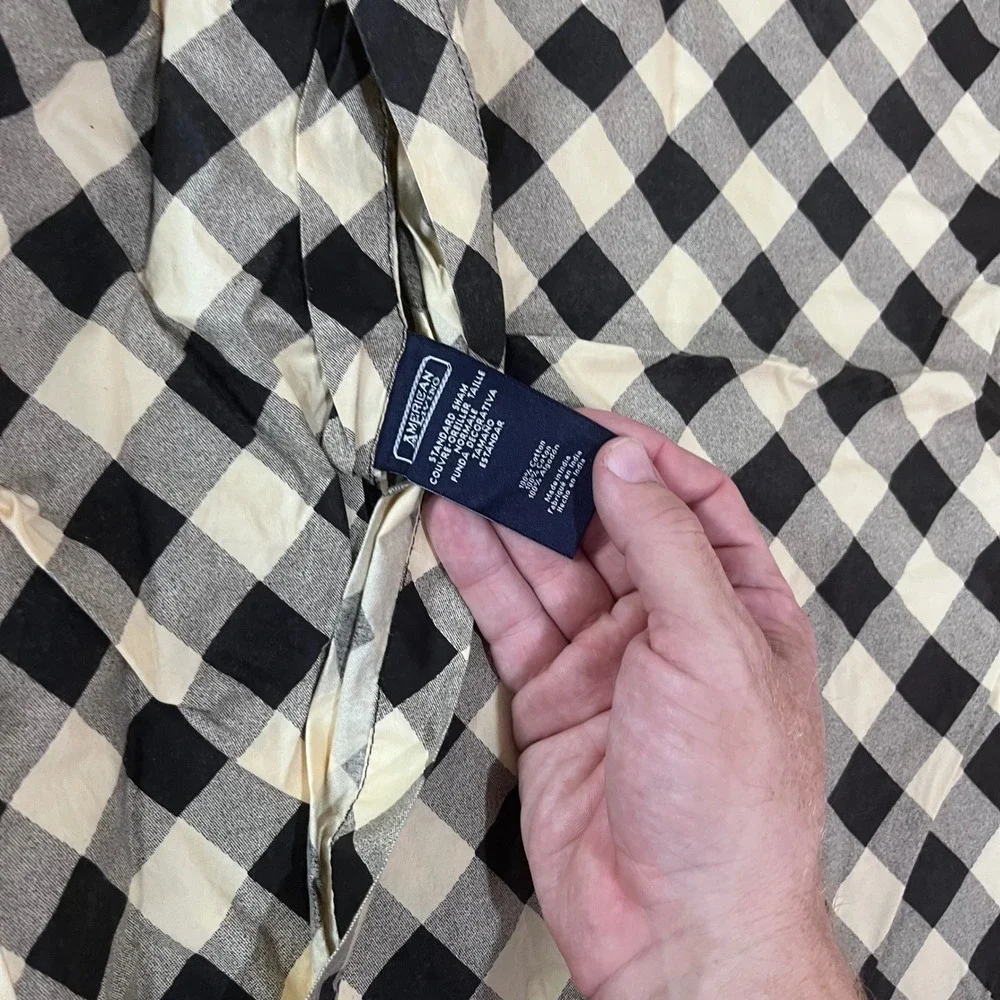 American Living Ralph Lauren Queen Comforter Set Black White Toile Gingham